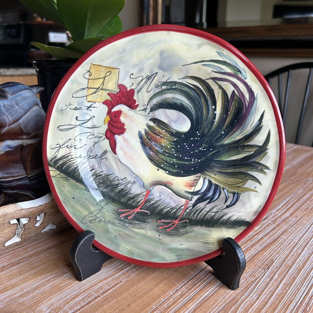 Certified International Susan Winget 11" Rooster Dinner Plate